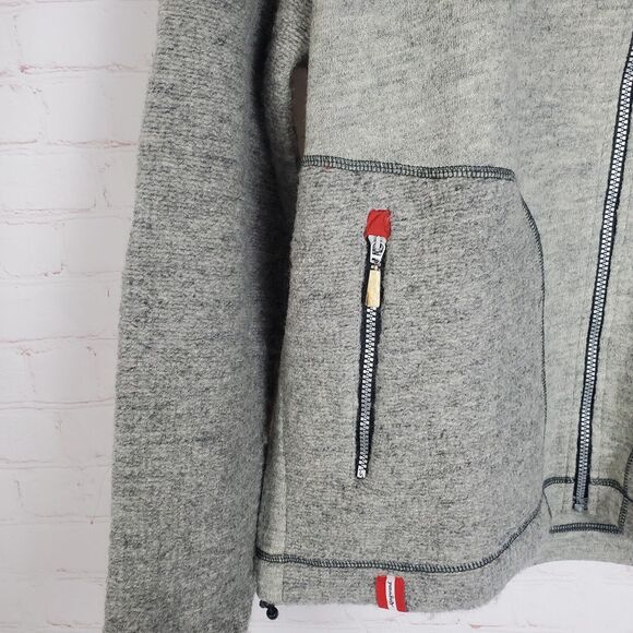 Almgwand Full Zip 100% Wool Jacket Mens GER 52 US L/XL Gray Elbow Patches READ - Picture 6 of 16